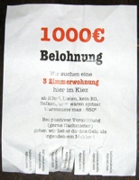 1000 Belohnung