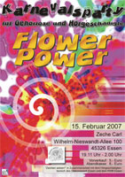 Plakat - FLOWER POWER - Groe Karnevalsparty fr Gehrlose und Schwerhrige