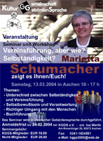 Plakat 'Vereinsfhrung, aber wie? Selbstndigkeit?'