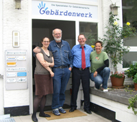 Kati Baumgarten (www.deafkids.de)und Bernd Rehling (Taubenschlag) zu Besuch bei Ralph Raule und Sonja Wecker (Gebrdenwerk)